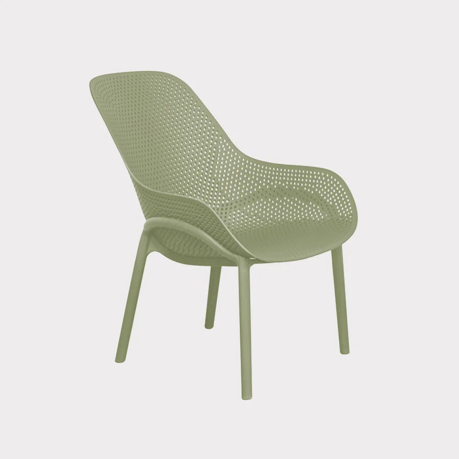 Café Modena Lounge chair in sage on a plain white background