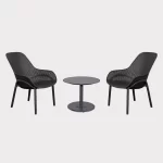 Café Modena Lounge chairs in grey on a plain white background