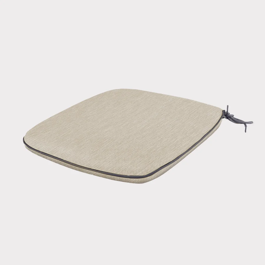 Cafe Roma seat pad in stone on white background