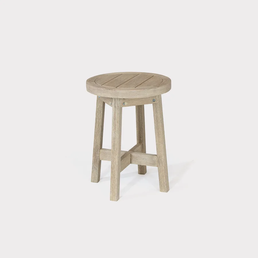 Cora 40cm round side table made from fsc wood on a plain white background