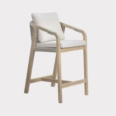 Cora bar chair made from fsc wood on a plain white background