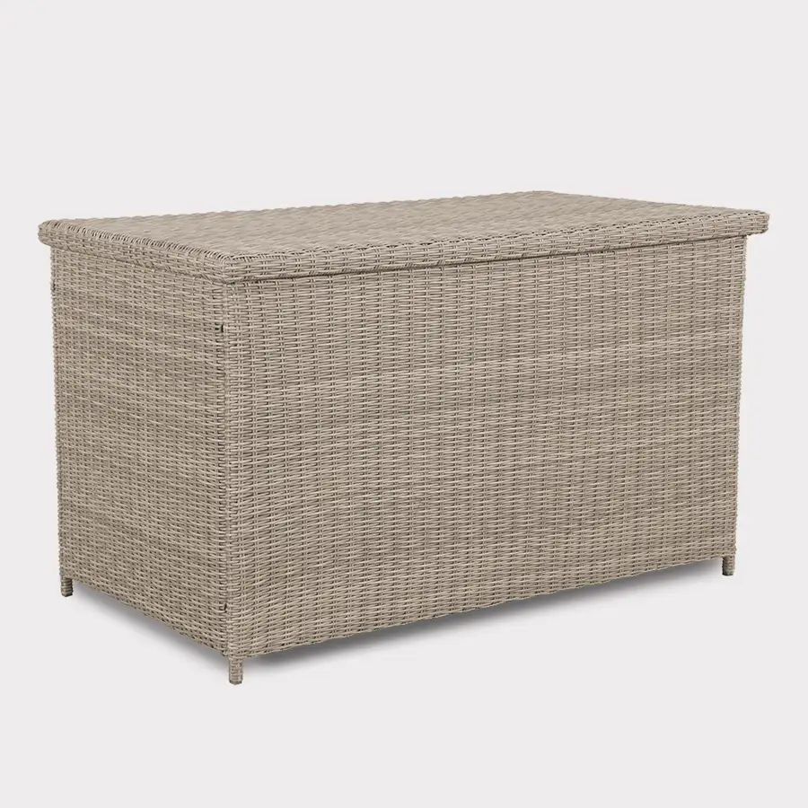 Palma wicker storage box for cushions in oyster