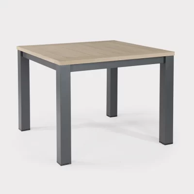 Elba 4 seater dining table in grey on a plain white background