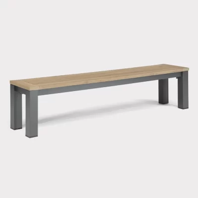 Elba bench in grey on a plain white background