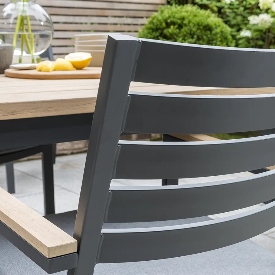 Detail image of elba dining chair aluminium frame