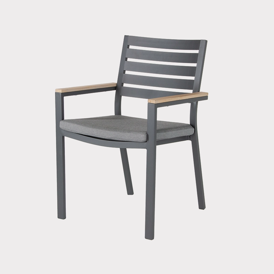 Elba dining chair in grey on a plain white background