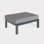 elba double footstool in grey on a plain white background