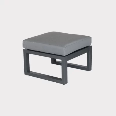 elba grand foot stool in grey on a plain white background