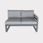 elba grande left and right hand sofa front view in grey on a plain white background