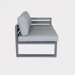 elba grande left and right hand sofa side view in grey on a plain white background