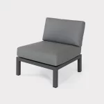 elba grand low lounge side chair in grey on a plain white background