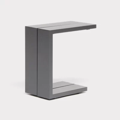 Elba lounge side table in grey on a plain white background