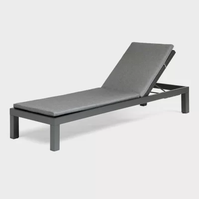 Elba lounger in grey on a plain white background