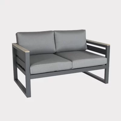 elba grand 2 seater sofa in grey on a plain white background