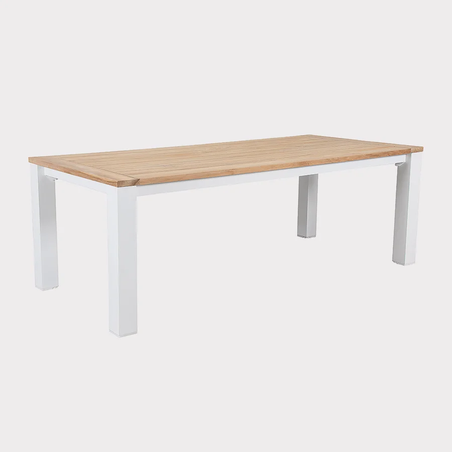 Elba dining table in white on a plain white background