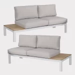 elba low lounge right and left hand sofas in white on a plain white background