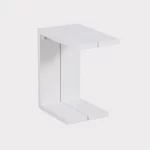 Elba lounge side table in white on a plain white background