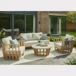 Fiji Lounge set on a modern garden patio in the sunshine