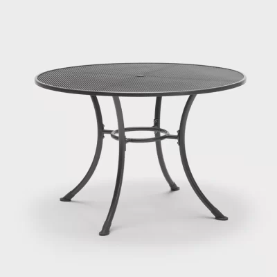 John Lewis Henley 110cm round mesh top table in iron grey on a plain white background