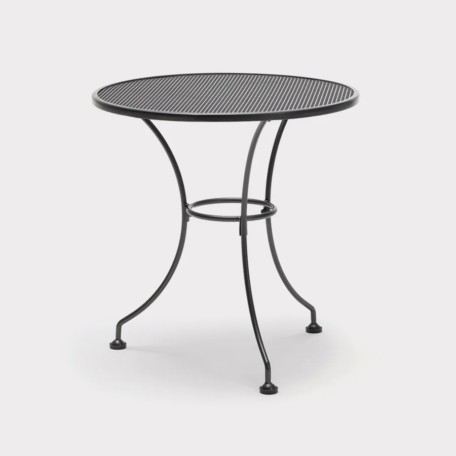 John Lewis Henley 70cm round mesh top table in iron grey on a plain white background