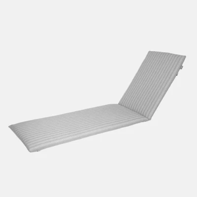 John Lewis Henley sun lounger cushion in french grey on a plain white background
