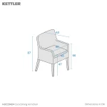 Dimension drawing Cora dining armchair