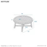 Dimension drawing Cora round coffee table