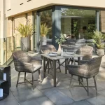 LaMode 4 seat dining set on garden patio in shade