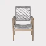 Mali dining chair front view without cushion on a plain white background