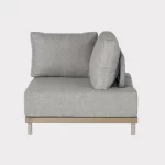 Mali Low Lounge corner sofa side view from left with cushions on a plain white background