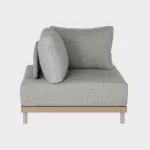 Mali Low Lounge corner sofa side view from right with cushions on a plain white background
