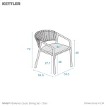 Dimension drawing cassis dining chair