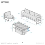 Versa corner lounge set product dimensions