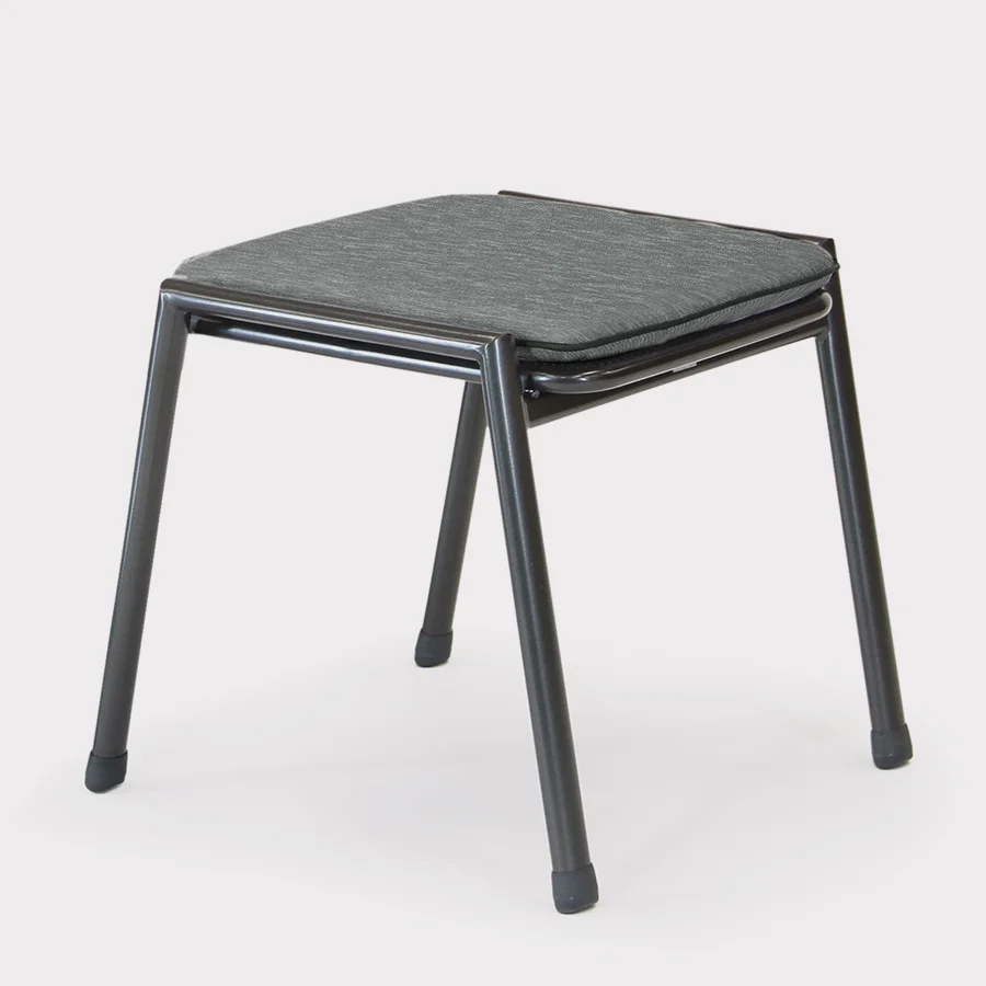 Novero foot stool with cushion in slate on white background