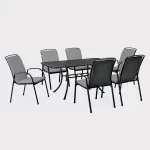 Savita 6 seat dining set on white background