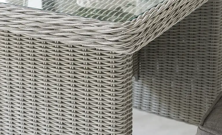 close up of white wash wicker material