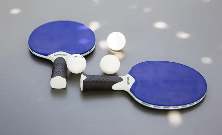 Blue table tennis bat and ball set