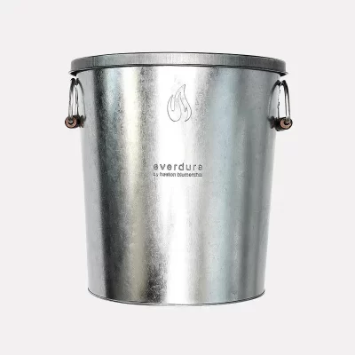 Hot coal bin with lid front on