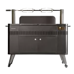Hub II Charcoal BBQ front with rotisserie