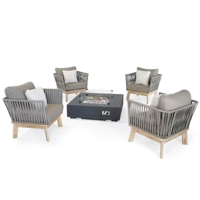Adelaide Lounge Chair Set with Kalos fire pit