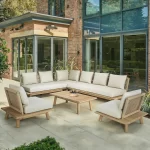 Denver Corner lounge set with two armchairs on a modern garden terrace in the sunshine