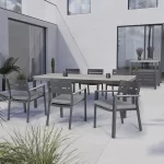 6 seat Gio Dining Set on a modern garden terrace