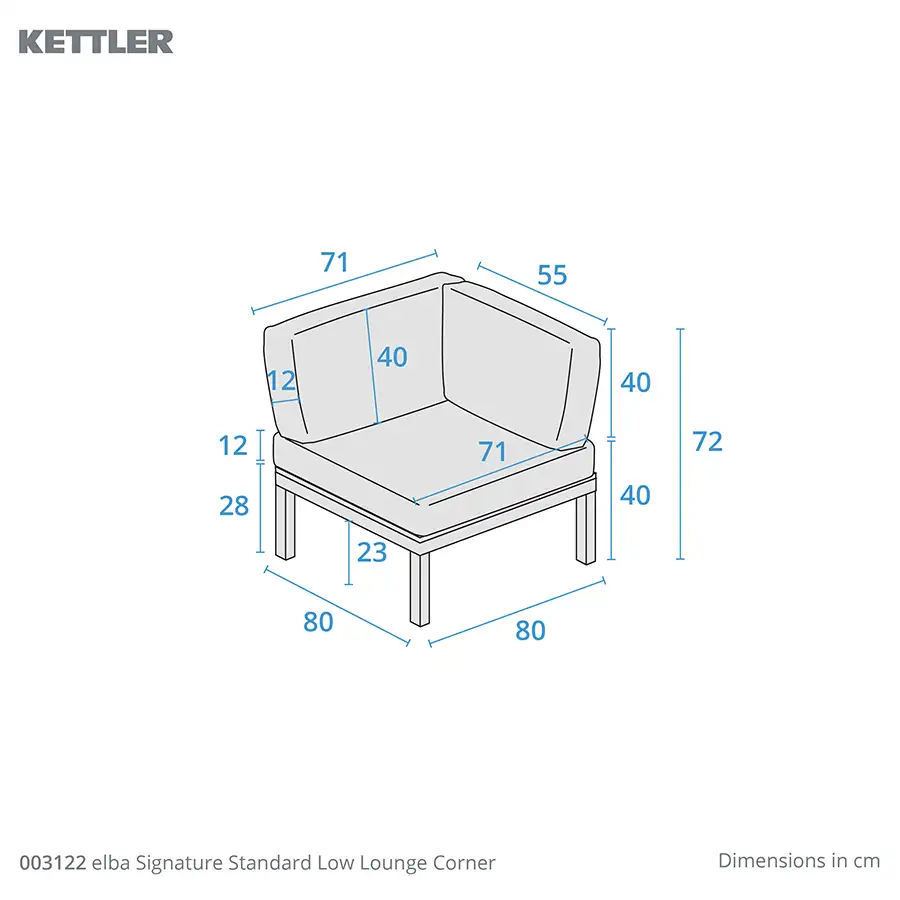 elba Signature low lounge standard corner sofa dimension drawing
