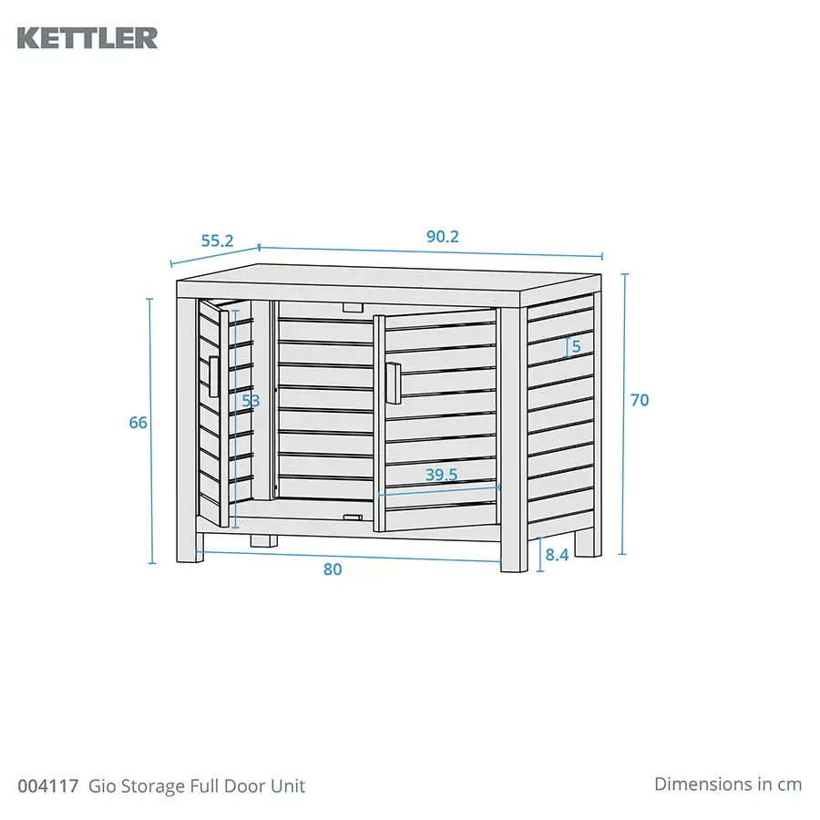 Gio Storage Full Door Unit dimension drawing