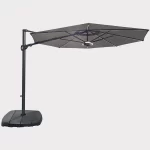 PLD33 - 3.3m free arm parasol with LED wiless speaker and light on a white background
