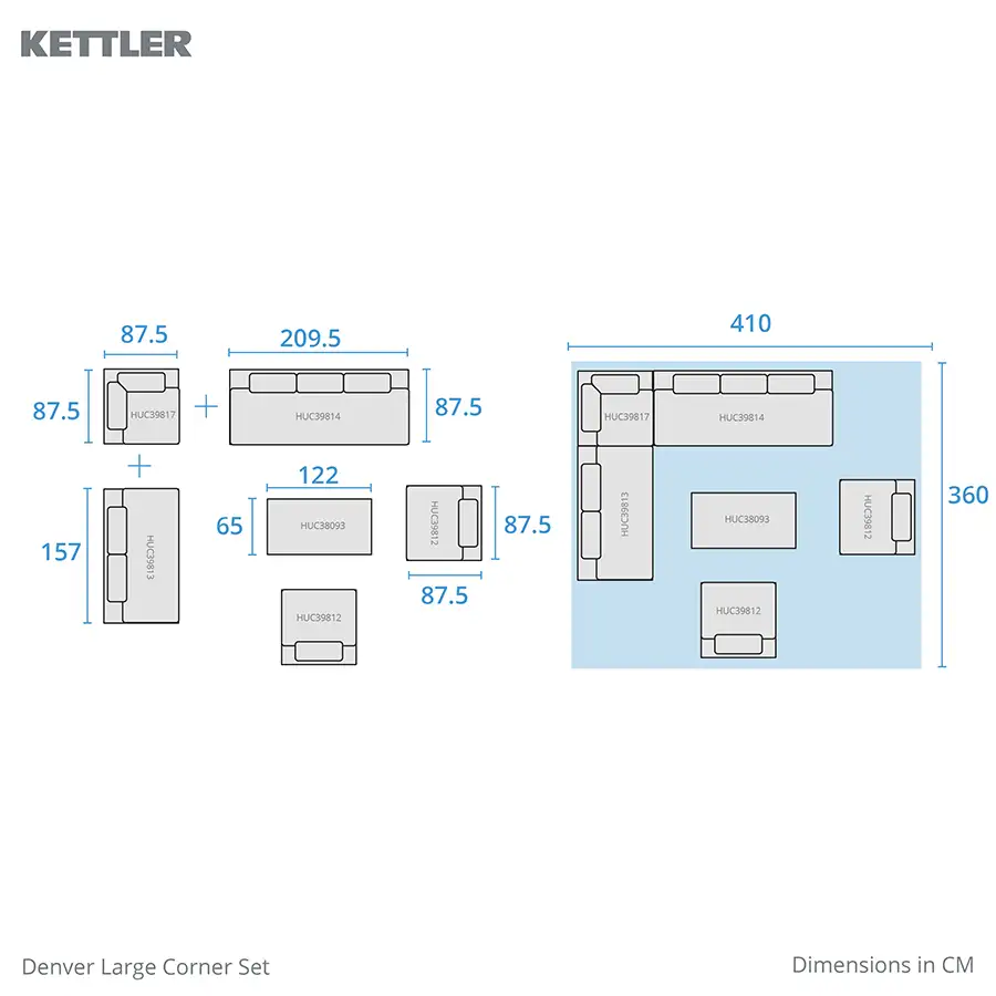 Denver corner set footprint dimensions