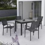 Sento 4 seat dining set on a marble garden patio