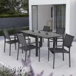 Sento 6 seat dining set on a marble garden patio