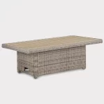 Palma Signature High/Low Table in oyster with Alu Slat top in the down position