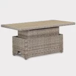 Palma Signature High/Low Table in oyster with Alu Slat top in the up position